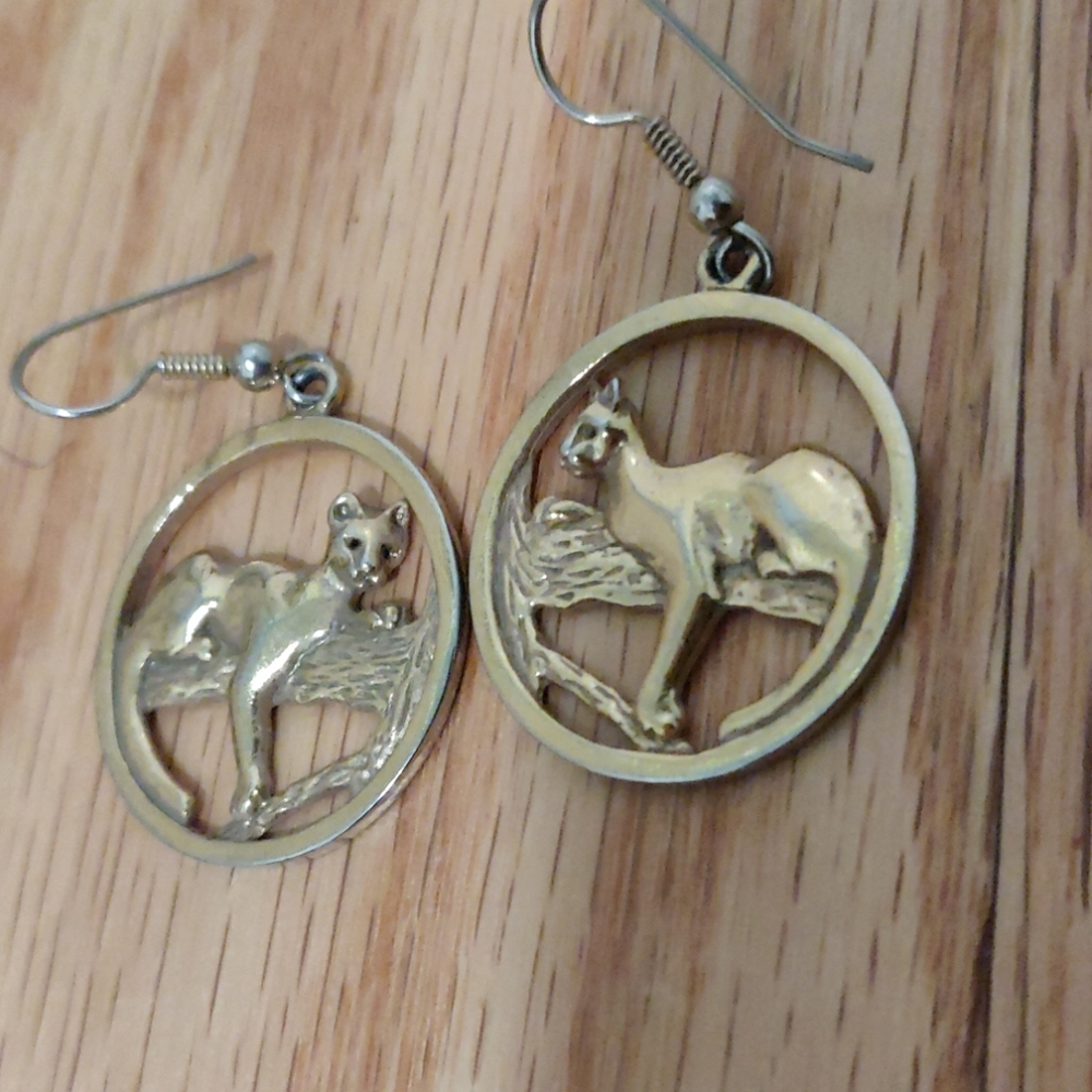 Wild cat earrings